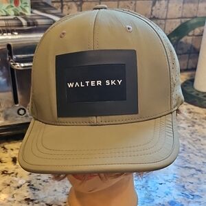 Walter Sky Khaki Green Poly Spandex Flex Fit Yupoong Cap Hat